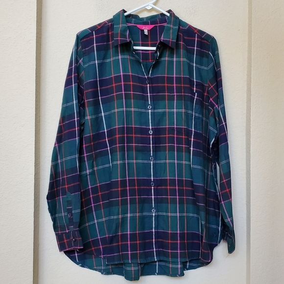 Joules Plaid Ladies Button Front Shirt.  Size 14 - Picture 1 of 8